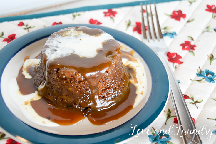 Sticky Toffee Pudding cake is a traditional British Dessert. It is a moist date cake that is served as individual cakes soaked in a toffee caramel sauce and drizzled with cream. 